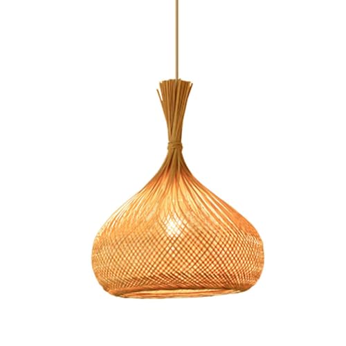 Lustre en bambou style japonais pour salon et îlot de cuisine moderne