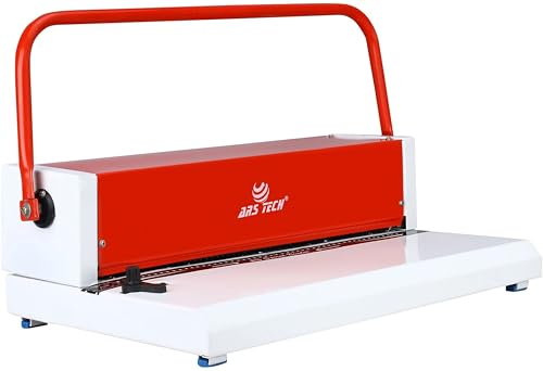 Image of A3 Size Spiral Binding Machine | Punching Machine | Spiral Note Book Binding | Coil Binder Machine 18-20 Sheets (of 70 GSM) Punch a Single Slot & 45 Round Holes Heavy Duty Machine A3-RED