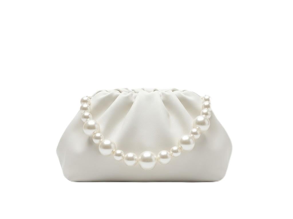 PAVILONN Pearl Handbag for Women Clutch Bag for Women Party Bag for Women Ladies Purse Wedding Stylish Mini Handbag Evening Clutch Bridal Designer Trendy Compact Fashion Bag Gift (WHITE)-picture-48