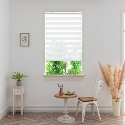Store Enrouleur Jour/Nuit GoodHome Elin 2 Blanc cassé 90 x 180 cm