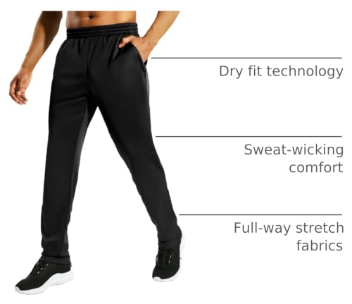 Image of MIER Mens Ankle Zip Sweatpants, Soccer Warm-up Track Pants with Pockets