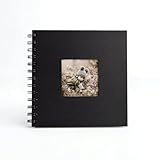 Kleines schwarzes zum Selbstgestalten, 17x17 cm Fotoalbum mit 30 leeren Seiten (60 Blatt), Ringbuch Fotobuch aus papier, Spiralalbum für Baby, Hochzeit, Jahrestag und Geburtstag