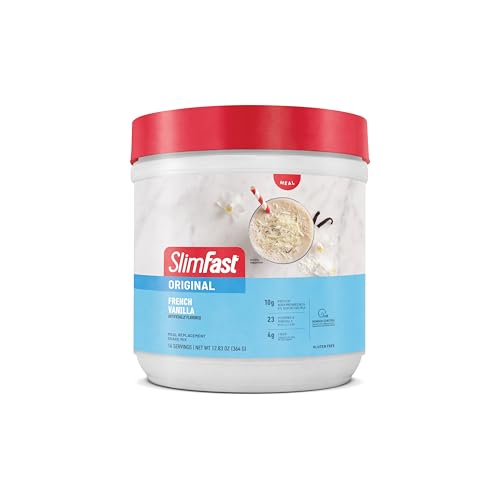 SlimFast Meal Replacement Powder, Original French Vanilla, Weight Loss Shake Mix, 10g of Protein, 14 Servings (Pack of 3)
