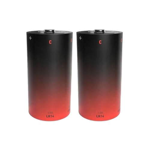 Pila alcalina LR14-C, 1.5V, Paquete de 2 Unidades, Ideal para Dispositivos eléctricos y Juguetes.
