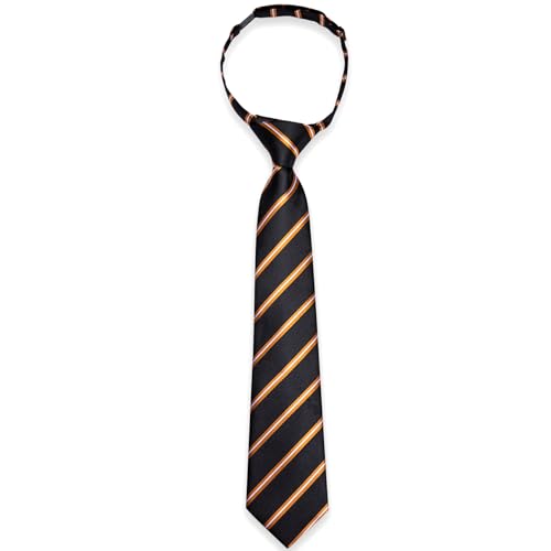 Image of Barry.Wang Boys Ties School Pre-Tied Kids Necktie Handkerchief Clip Set Uniforms Child Ties for 8-14 Years Wedding Party