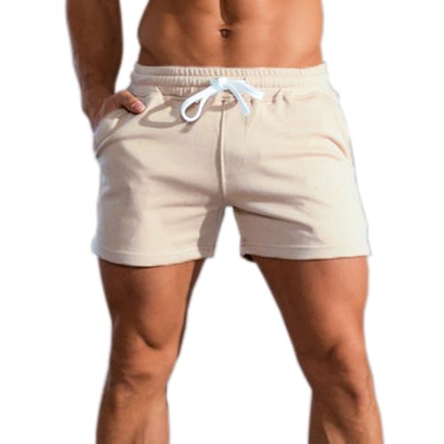 Image of Men 5.5 /7 Inch Cotton Sweat Shorts Men Cotton Workout Short with Pockets