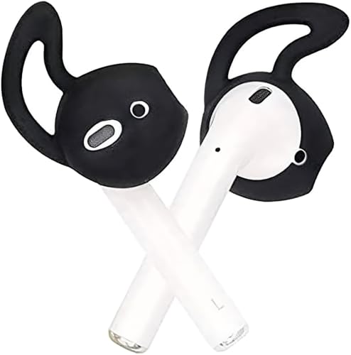 Image of Scalebee Silicone Ear Tips Ear Hooks for Apple AirPods /EarPods, Black | Soft Covers, Anti-Slip Sport, Anti-Drop, Gel Headphones Tips