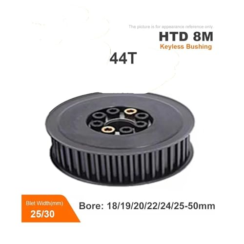 Poulie synchrone HTD 8M 44 dents anti-vibration alésage 18mm 32mm - 2