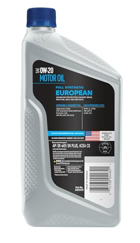 Image of Valvoline European Vehicle Full Synthetic SAE 0W-20 Motor Oil 1 QT, Case of 6