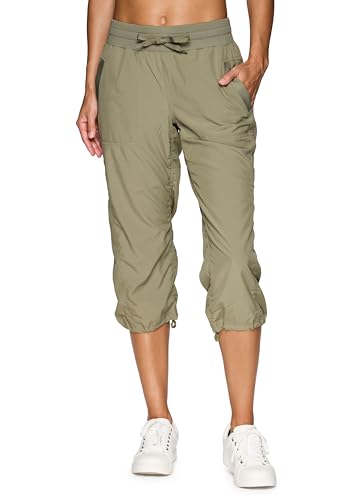 Image of RBX Active Capri Pants for Women Joggers Stretch Lightweight Women's Casual Pant Capri with Drawstring
