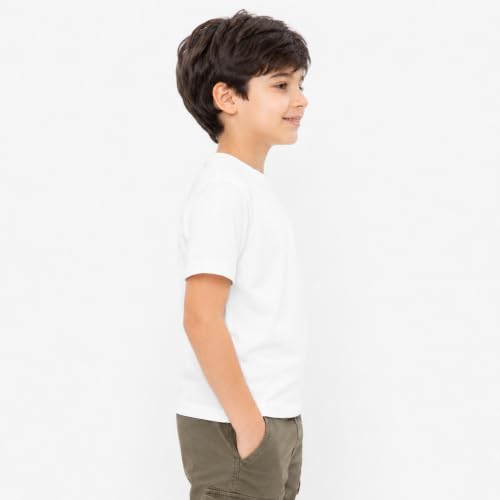 Image of Kids Round Neck Boys Tshirt | Short Sleeves | Natural Organic 100% Cotton Soft Comfortable Fabric | School Plain Color Original Branded Half Sleeve | T-Shirt for Boy Kid | Sleepwear Everyday Casual