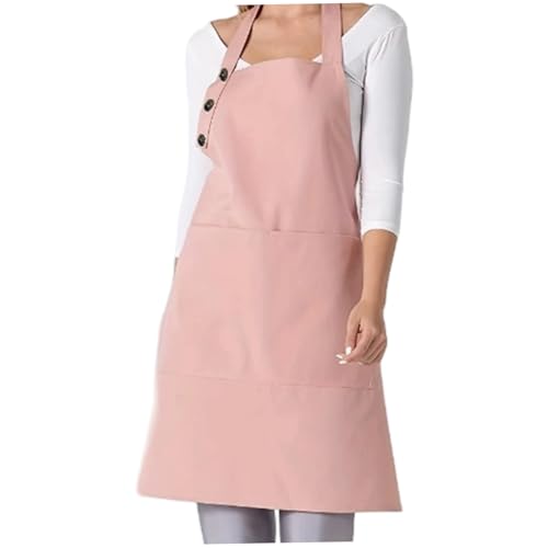 NIDONE Delantales para mujer con bolsillos Delantal de cocina ajustable de poliéster y algodón con botón para servir pintura agrícola a la parrilla