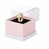 PANDORA Timeless Double Band Heart Ring - 14K Gold-Plated Ring with Cubic Zirconia - Jewelry for Women - Includes Gift Box - 7.5