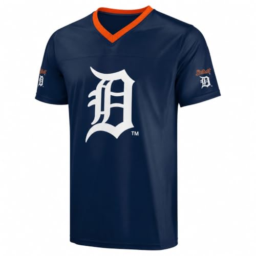 Image of FOCO MLB Men's Officially Licensed Primary Logo Wordmark Ballpark Team Color Baseball Performance V-Neck Top