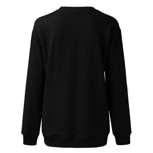 Image of Women Crew Neck Sweatshirts Fall Casual Oversized Sweat Shirts Long Sleeve Cute Preppy Sweatshirt Comfort Pullover