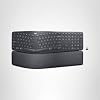 Logitech Ergo K860 Teclado ergonómico inalámbrico – Teclado dividido, reposamuñecas, escritura natural, tela resistente a las manchas, conectividad Bluetooth y USB, compatible con Windows/Mac, negro