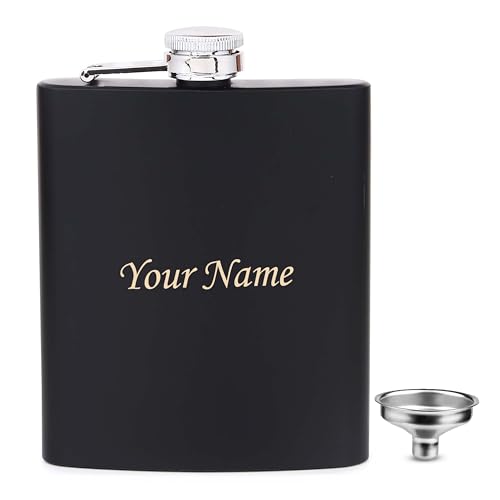 Image of Celebr8 Personalized Stainless Steel Hip Flask (210 ML) | Name Engraved Whiskey, Vodka & Wine Pocket Bottle | Portable Beverage Holder for Men | Friendship Day Gifts for Friends | Friendship Gifts