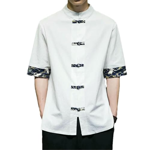 Kimono de verano para hombre, ropa de calle ligera de lino para terrazas y paseos casuales