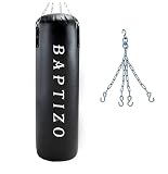 BAPTIZO Heavy Synthetic Leather Boxing Punching Bag Black