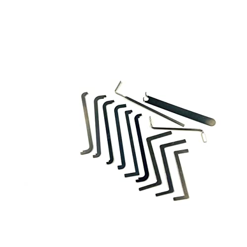 TPM Go Lock Pick Tensioner Locksmith Crowbar Set including 1pcs Car Pick Tension Tool Push Rod Kit for Opening (12PCS)