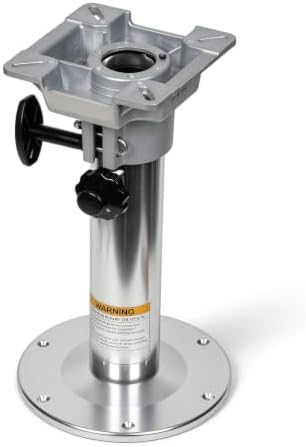 ONHI Aluminum Adjustable Height Locking Boat Seat Pedestal 13-Inch to 19-Inch,Silver Polished