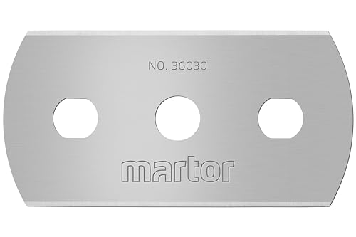 MARTOR 10 x lames industrielles, lames de rechange cutter, couteau de sécurité, 22 mm, tranchantes, Dans distributeur, utilisables 4 fois, n° 36030