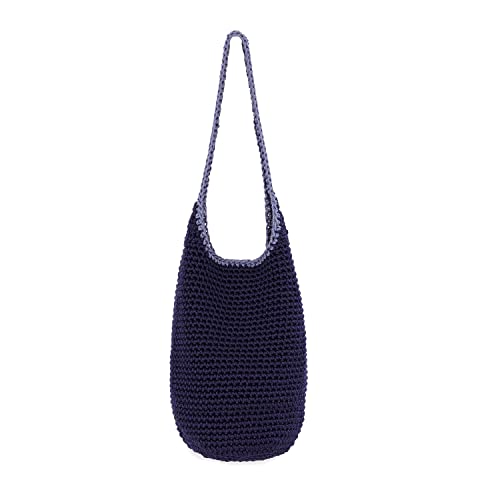 The Sak 120 Hobo Bag in Crochet - Large Women's Purse & Shoulder Bag for Everyday Travel - Durable Handbag With Back Zipper Pocket and Magnetic Snap Closure - Denim4