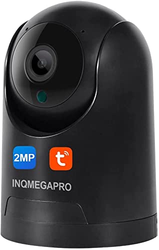 INQMEGAPRO Babyphone Innen 2.4G WiFi, Baby Monitor 1080P Überwachungskameras Baby Kamera mit Bewegungserkennung,IR Nachtsicht,Zwei-Wege-Audio,TUYA APP, Schwarz Cover
