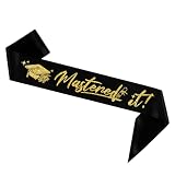 LHPYQ Masters It Graduation Sash,Gold Foil She Mastered It Satin Sash,Masters Degree 2026 Gifts, Congrats Grad Class of 2026 Party Decorations (Gold)