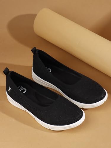 Image of Carlton London Women's Textured Knit Comfort Ballet Flats