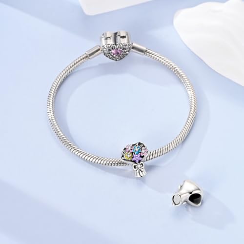 Image of 925 Sterling Silver Charms,Hypoallergenic Beads,Compatible with Pandora Bracelets and Necklaces,Women Holiday Gift Pendants