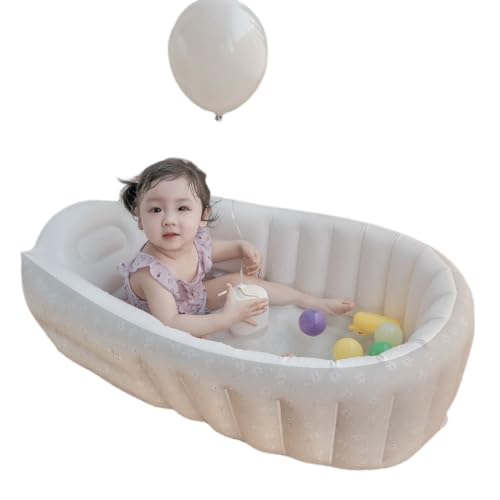 Apaeofl お風呂マット 赤ちゃん 安全で快適なベビーバス 充気式沐浴浴槽|折りたたみ式、持ち運び便利 赤ちゃんのお風呂タイムを楽しく!新生児・乳幼児に最適な柔らかいバスマット付き (デイジーバスタブ)