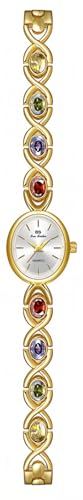 Montre élégante pour femme ajustable sans effort bracelet ovale cristal coloré étanche