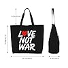 CNTDBU Love Not War Large Shoulder Tote Bag for Women-Lightweight Waterproof Shopping Bag, Reusable Grocery Tote with Inner Pocket for Work Travel #4