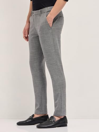 Image of THE BEAR HOUSE Men's Blue Regular Fit Formal Trouser