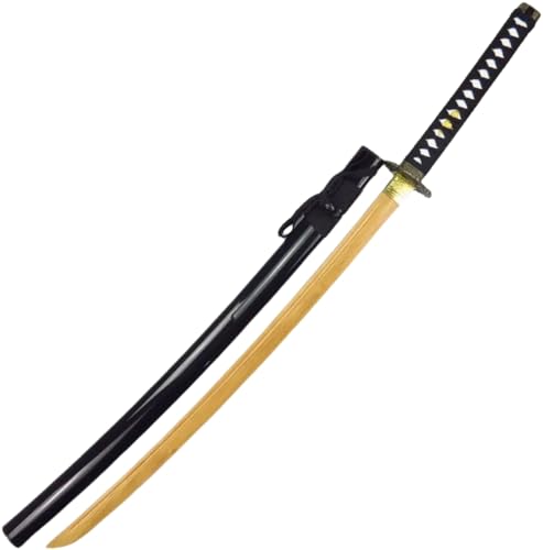 Muderu 木刀 居合練習刀 日本式木刀 模造刀 全長103cm 鞘付き竹製 和風 剣道剣術 初心者 素振り用 耐久性 未開刃 伝統的な工芸 持ち運び 個人コレクション 抜刀 納刀 合金ガントレット 筋トレ アニメグッズ トレーニング用 贈り物 (B)