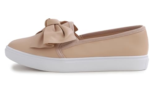 Image of FEVERSOLE Women's Casual Slip On Sneaker Fashion Bow Tie Loafer Flats