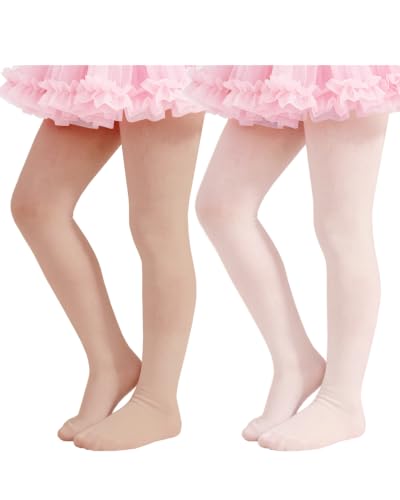 Image of Century Star 2 Pack Girls Ballet Tights Footed for Toddler Kids Dance