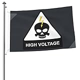 LIICHEES Triangular Symbol With Skull And Lightning Bolt Flag 2x3 Ft Double-Sided Outdoor Polyester Decorative Banner Durable Home Patio Flags Yard Welcome Flag