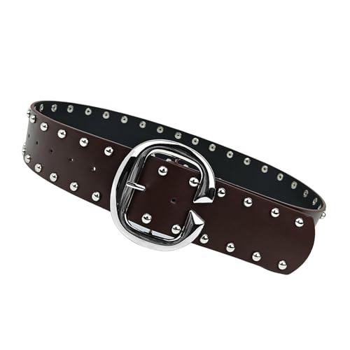 Grommet Waist Belt Punk Eyelet Charm Wide Chain Trendy Grunge Buckle Modern Waistband Waist Chain Studded Belt