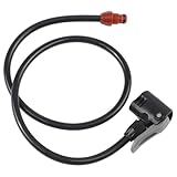 Bike Pump Hose with Dual Head AV DV Adapter, 800mm Rubber Air Pump Extension Tube for Presta Schrader Woods Valve, Black