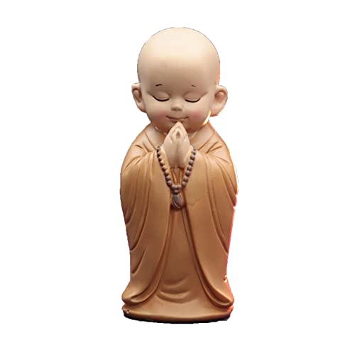 かわいい僧侶の彫刻樹脂手彫り仏像家の装飾アクセサリーギフト像小さな仏像
