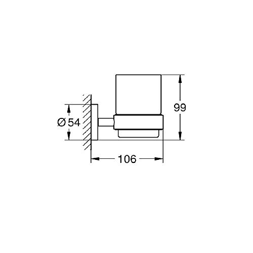 GROHE Essentials - Glas mit Halter (Material: Glas/Metall, verdeckte Befestigung, zum Bohren oder kleben) Chrom, 40447001
