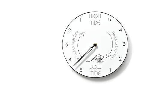 Horloge murale de marée - Horloge ronde blanche - Suivi des marées marines - Horloge de marée unique - Océan nautique - Décoration de maison de plage - LED RVB 5 V en option