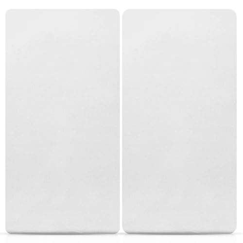 Sasma Home - 2 x Cot Fitted Sheets 120x60cm - 100% Cotton Soft breathable baby cot sheets (White)