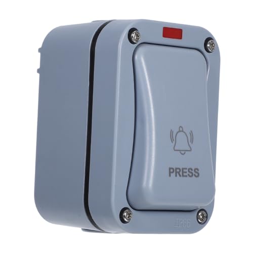 STOBAZA Esterno Rettangolare con Pulsante e Luce LED Indicatore Interruttore Montaggio Parete per Scuola e Garage Resistente alle Intemperie