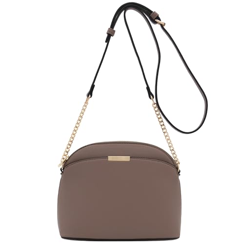 Image of FashionPuzzle Faux Leather Small Dome Crossbody Bag with Chain Strap