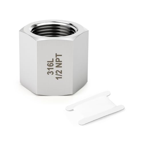 TAISHER 1PCS Forging of 316L SS Hex Coupling, 1/2" NPT Female Pipe Fitting