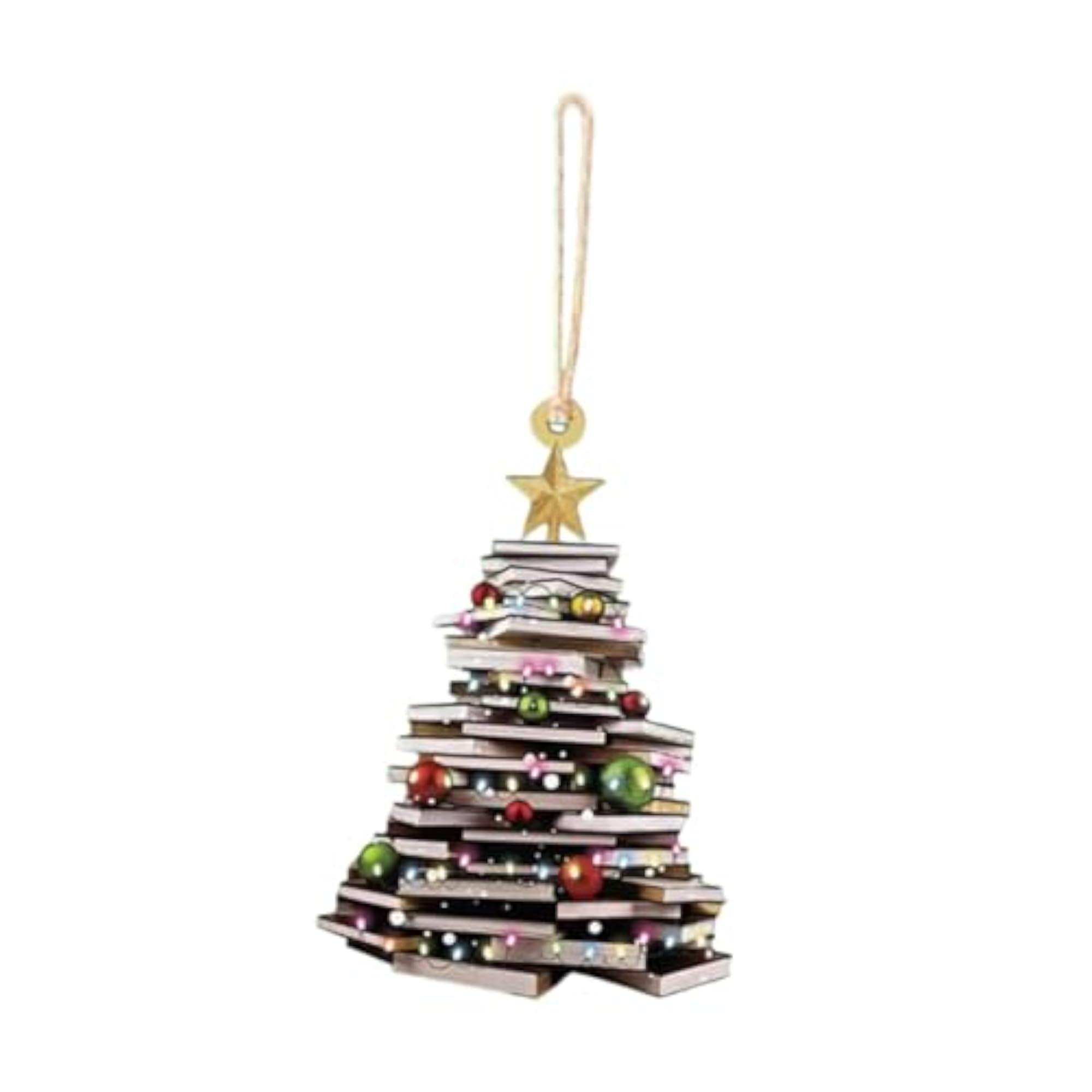 Book Christmas Tree Decoration for Book Lovers, Office Gifts