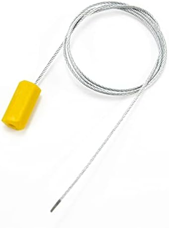 24" Steel Wire Cable Seals Tamper Resistant Security Tags Numbered Garden Marking Label Lock Strip Self-Locking Padlock Length 60 cm (Pack of 100pcs) (Yellow) - Image 4